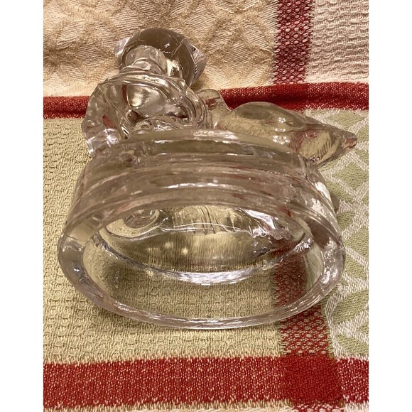 L.E. Smith Art Glass "Goose Girl " 6” Clear Figurine Decoration - Picture 6 of 10